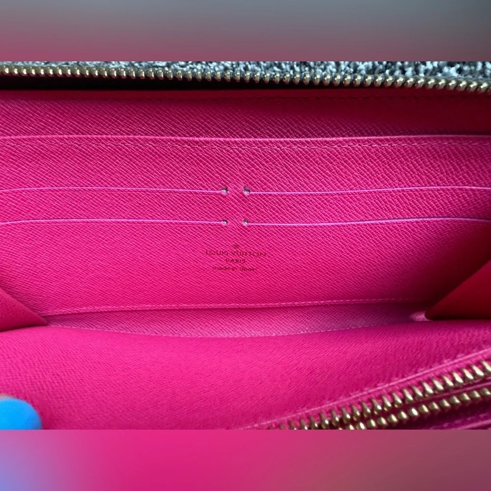 Louis Vuitton black/pink Murakami zip around wallet with COA and dust bag
